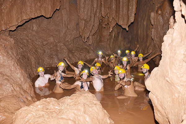 Healthy mud bath in the Dark cave
